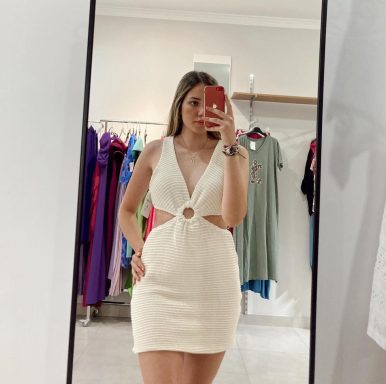 VESTIDO BLANCO IBICENCO APERTURA A LOS LADOS