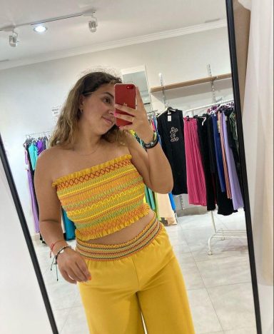 CONJUNTO AMARILLO DE BANDA Y PANTALON